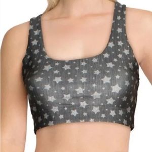 NWT Terez PRINTED REVERSIBLE starlight RACERBACK SPORTS BRA in size large